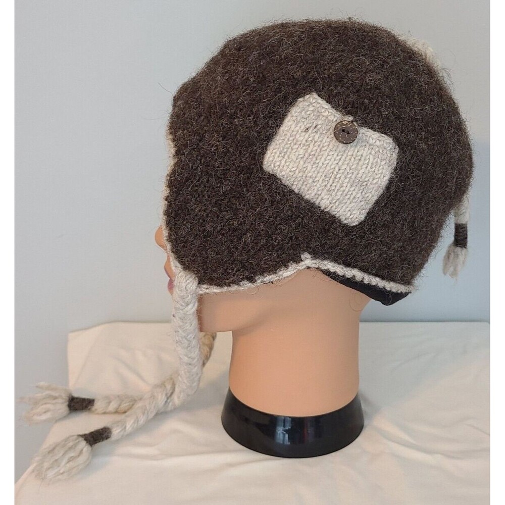 Everest Designs Nepal Ear Flap Hat Wool Beanie Cap Winter Fleece Lined Tassel - Picture 2 of 10